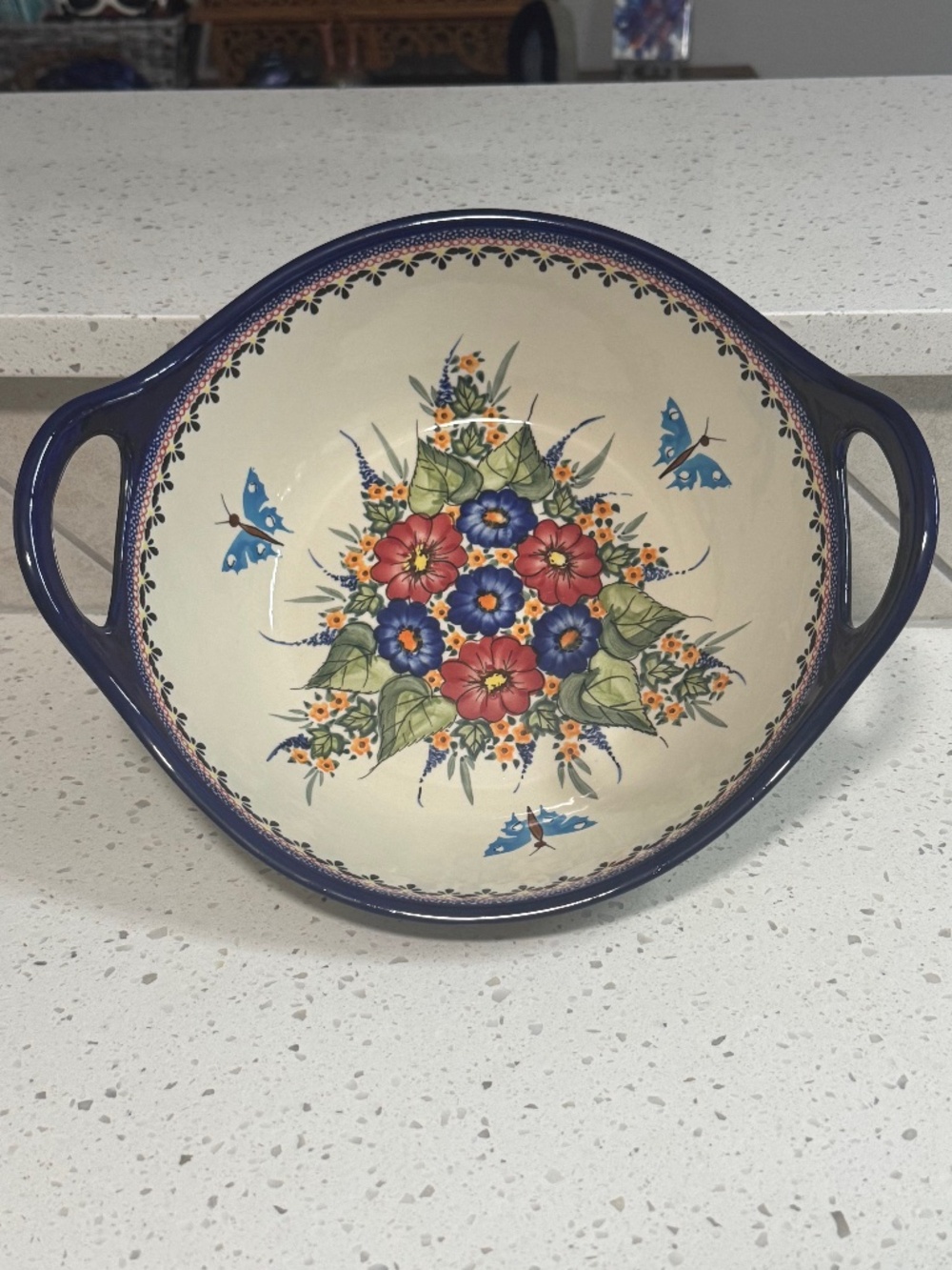 Polish Pottery Spring Spendor Serving Bowl
